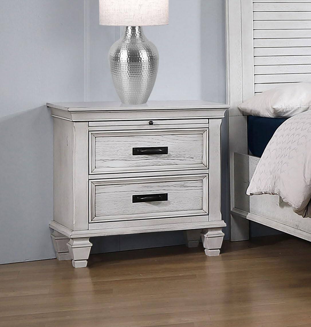 Alt View 1. Coaster Home Furnishings - Franco 2-drawer Nightstand - White.