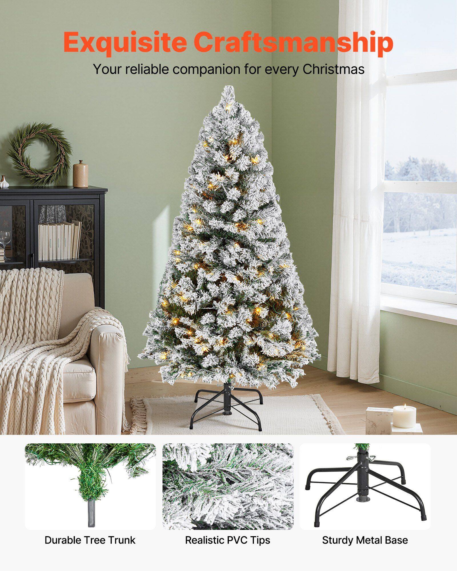 Exquisite Craftsmanship  
Your reliable companion for every Christmas  

Durable Tree Trunk  
Realistic PVC Tips  
Sturdy Metal Base