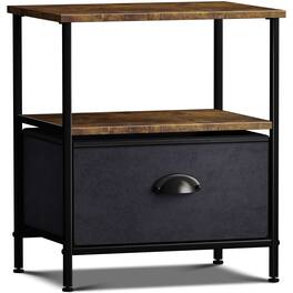 Sorbus - End Table with Drawer - Barn Wood - Black/wood top