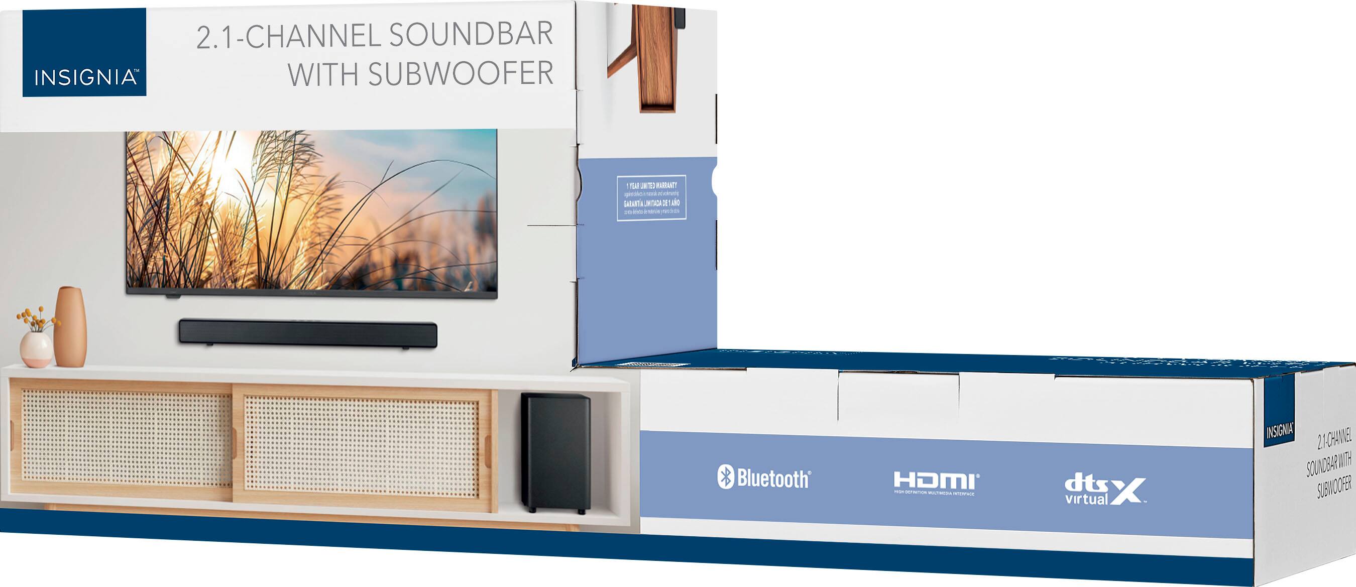 2.1-CHANNEL SOUND BAR WITH SUBWOOFER

Bluetooth® HDMI® dts X virtual

INSIGNIA