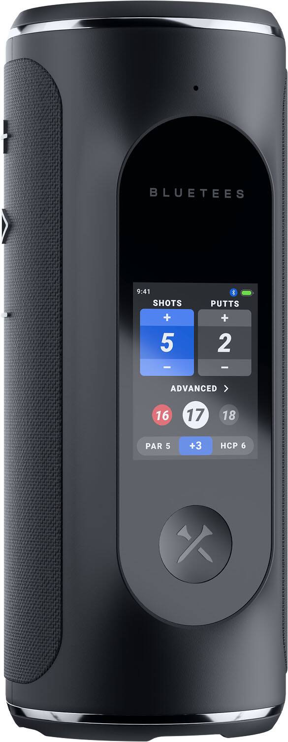 BLUETEES  
9:41  
SHOTS +5  
PUTTS +2  
ADVANCED >  
16 17 18  
PAR 5 +3  
HCP 6
