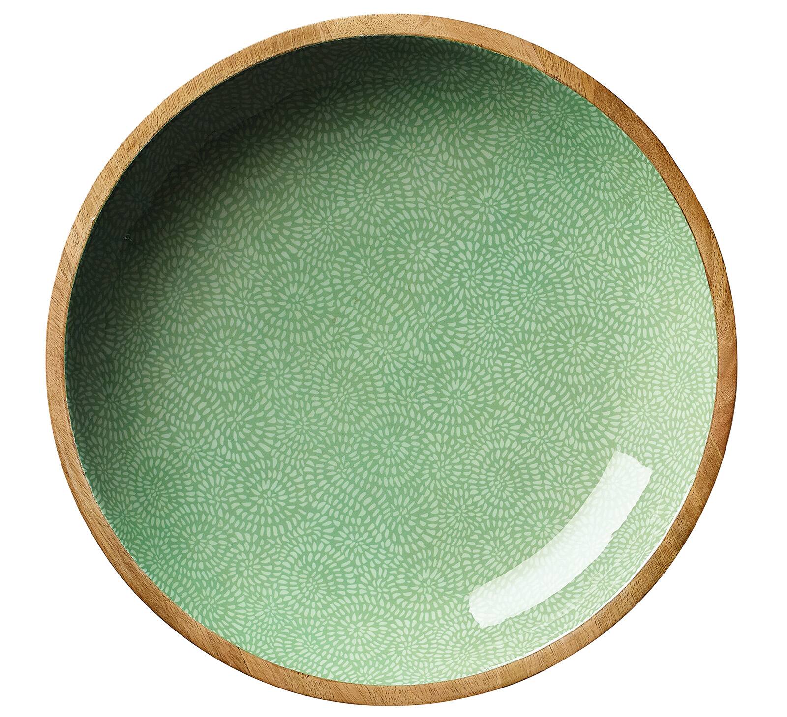Alt View 1. Zassenhaus - Mango Wood Lacquered Serving Dish, 13.75" x 2.4", Green - Green.