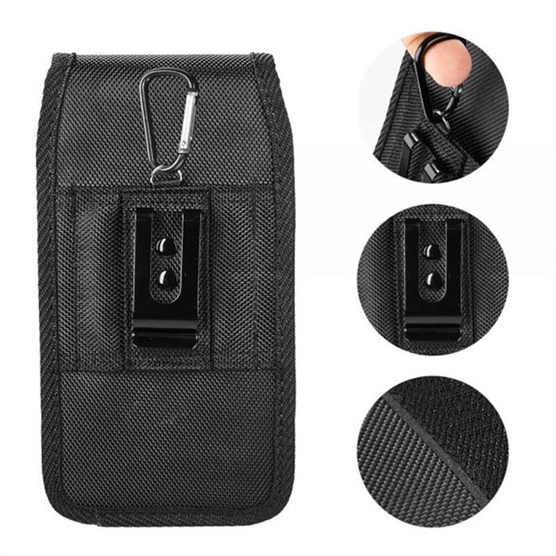 Alt View 1. LUXMO - LUXMO Small Universal Nylon Phone Pouch - Black - Black.