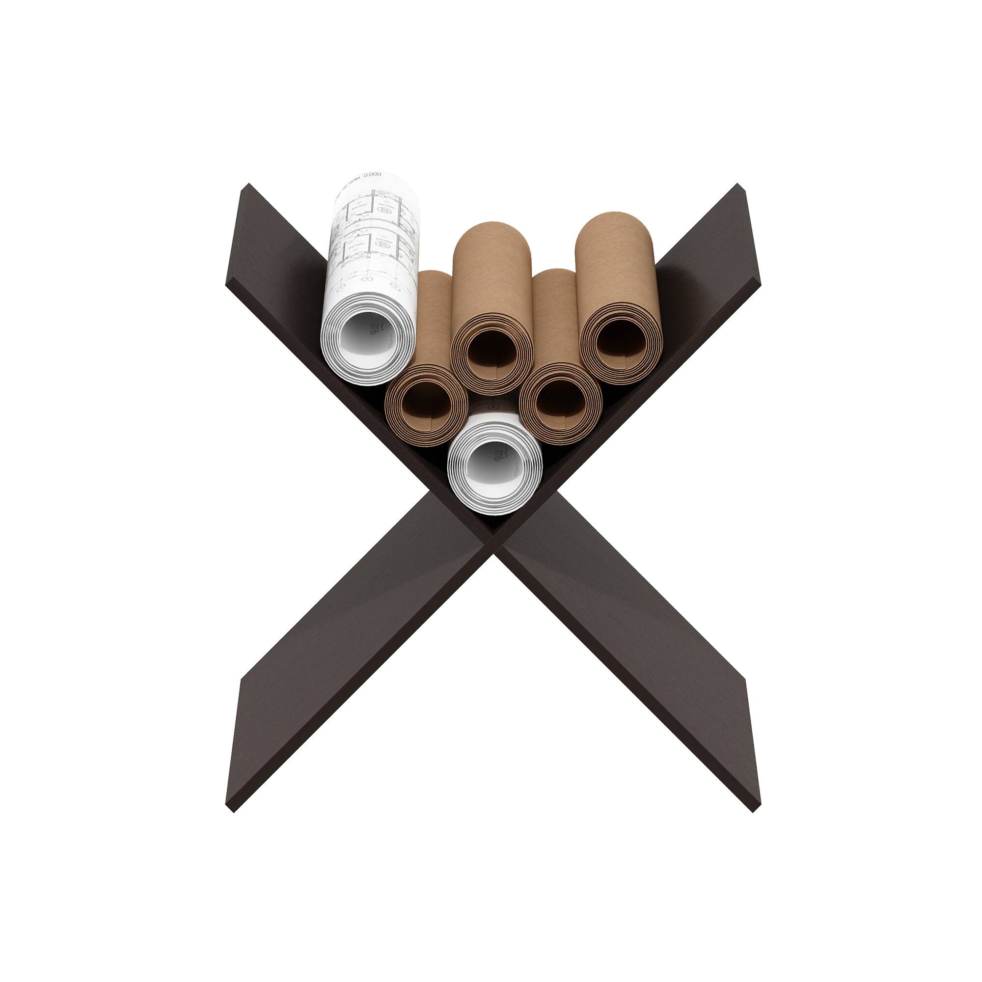 Alt View 4. Furinno - Cubicle X-Shelf Cube Organizer Insert - Dark Oak.