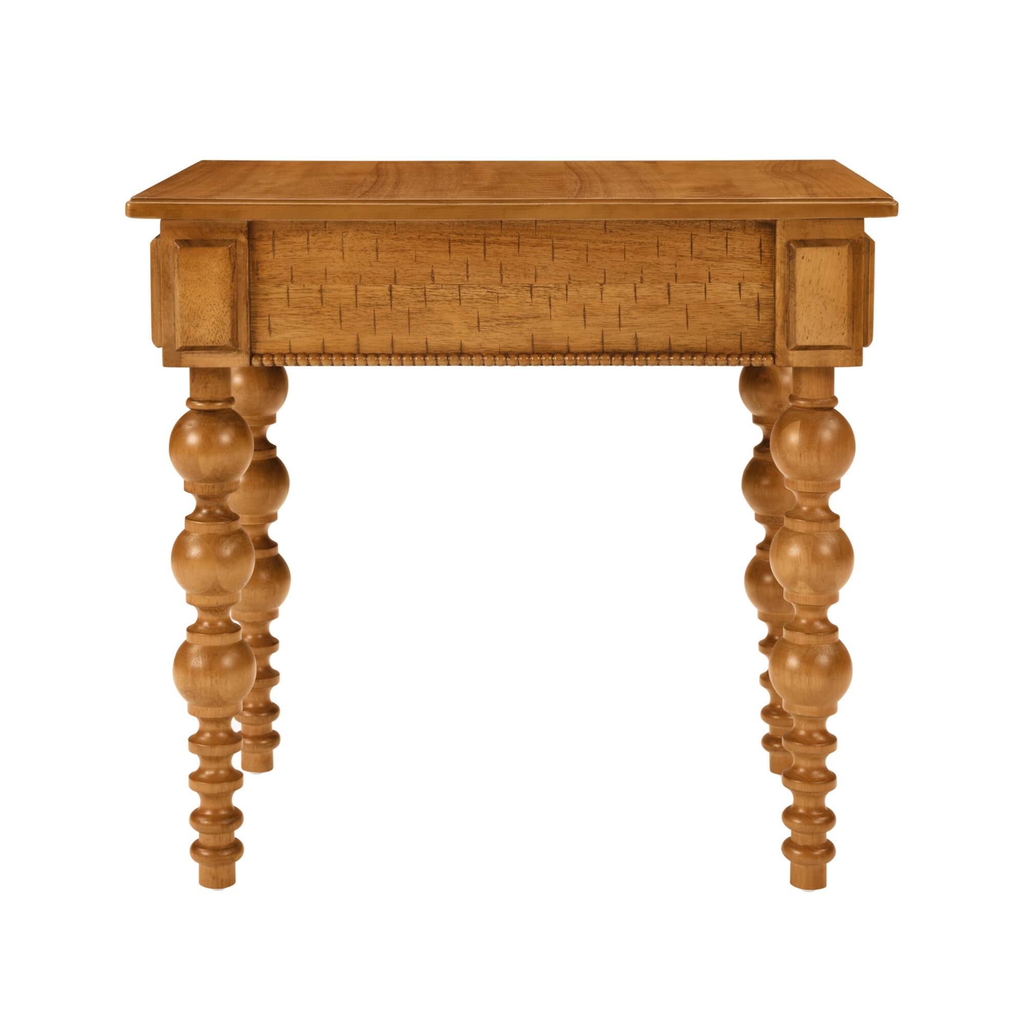 Alt View 5. GOODSILO - Solid Wood End Table with Drawer, Vintage Narrow Sofa Side Table for Living Room - Natural.