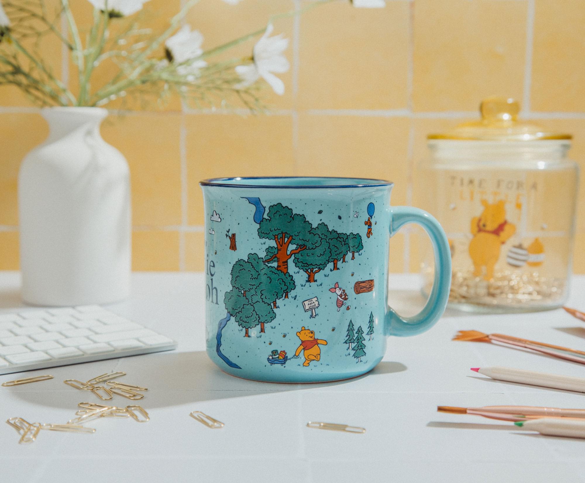 Alt View 5. Disney - Disney Winnie the Pooh Map of the Hundred Acre Wood Ceramic Mug | Holds 20 Ounce - Blue.