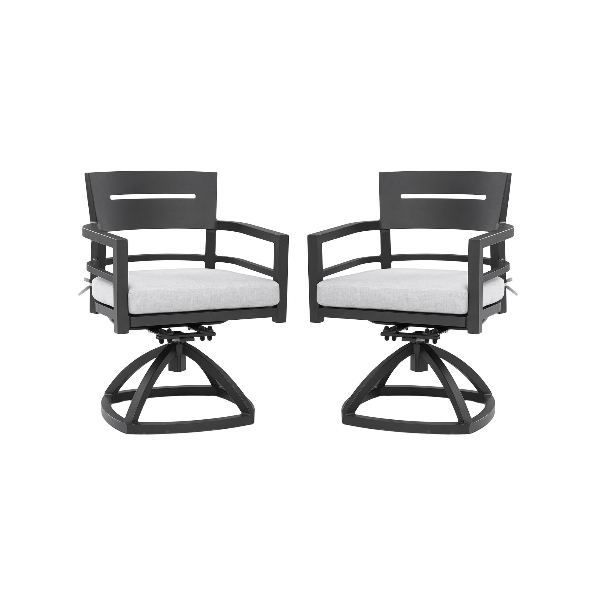 Alt View 7. GOODSILO - Outdoor Patio Aluminum Swivel Rocker 2PCS with Sunbrella Fabric Cushions - Ember Black.