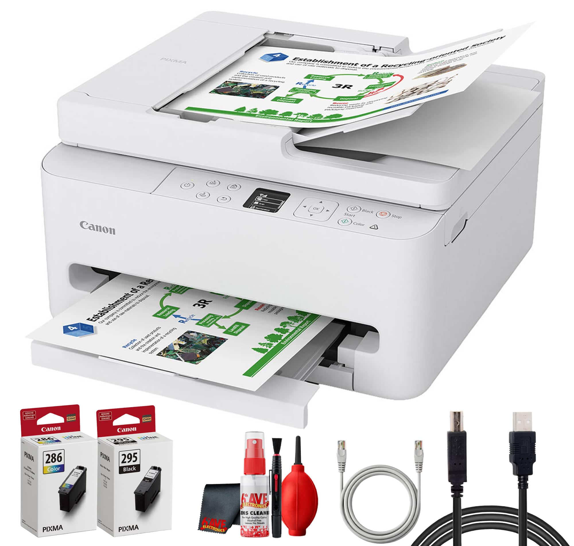 Canon - PIXMA TR7120 Wireless All-in-One Inkjet Printer Bundle