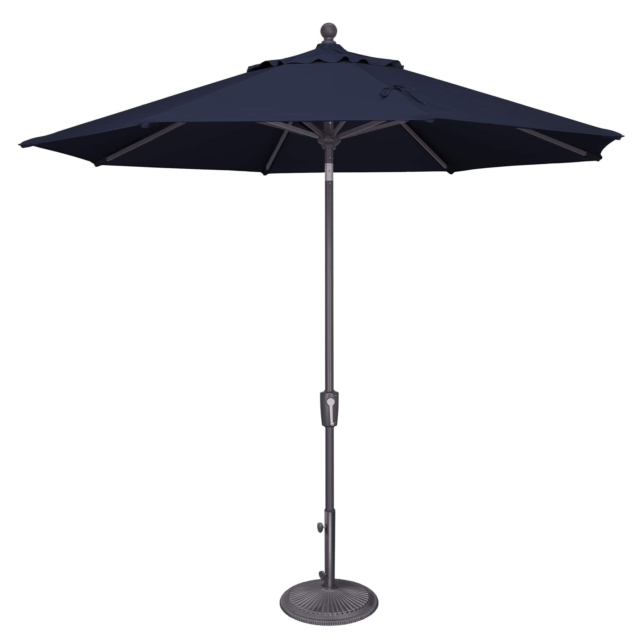 Mondawe - 9' Octagon Patio Umbrella Push Button Tilt Anthracite Frame - Navy