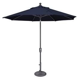 Mondawe - 9' Octagon Patio Umbrella Push Button Tilt Anthracite Frame - Navy