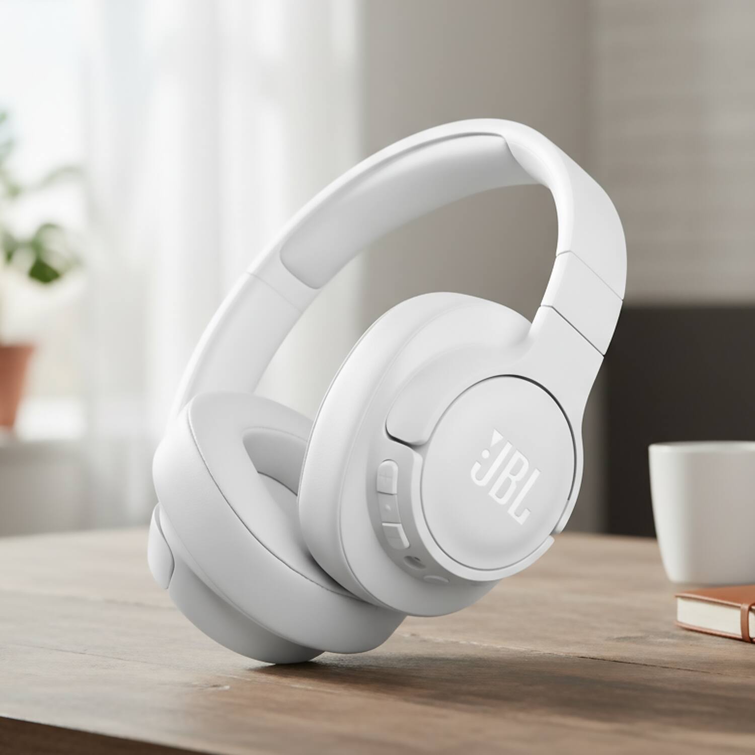 Alt View 7. JBL - JBL - Tune 770NC Adaptive Noise Cancelling Wireless Over-Ear Headphone - White - White.