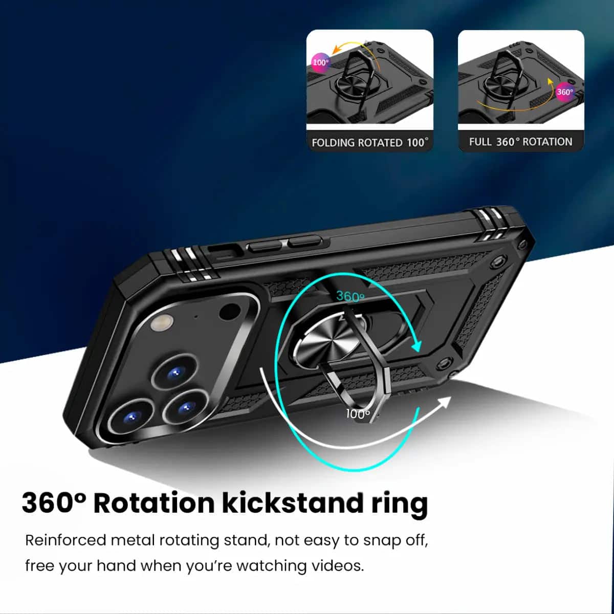 Entronix Case for iPhone 18 Pro/17 Pro Dual Layer Guard Gripstand