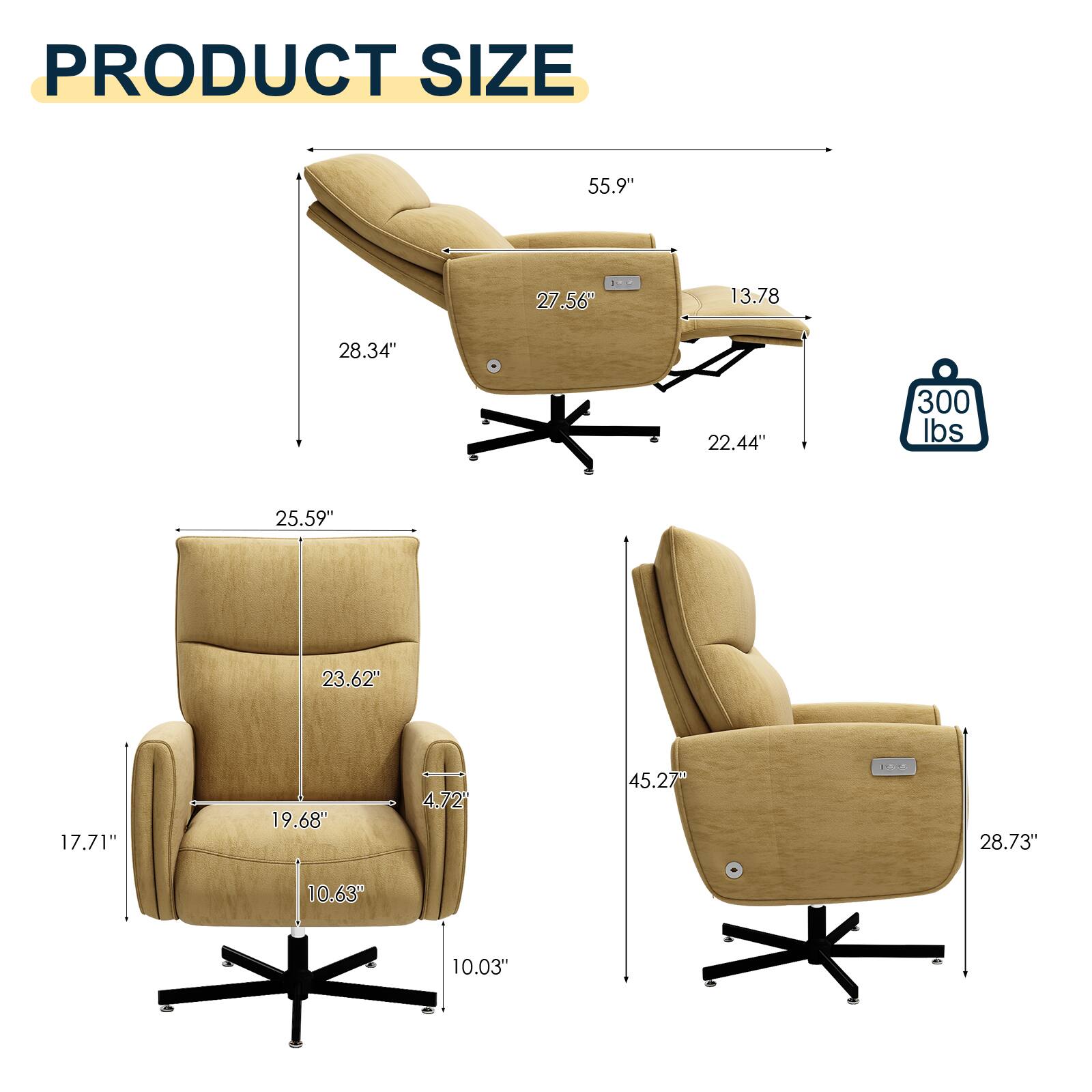 PRODUCT SIZE  
55.9"  
27.56"  
13.78"  
28.34"  
22.44"  
300 lbs  
25.59"  
23.62"  
17.71"  
19.68"  
4.72"  
45.27"  
28.73"  
10.63"  
10.03"