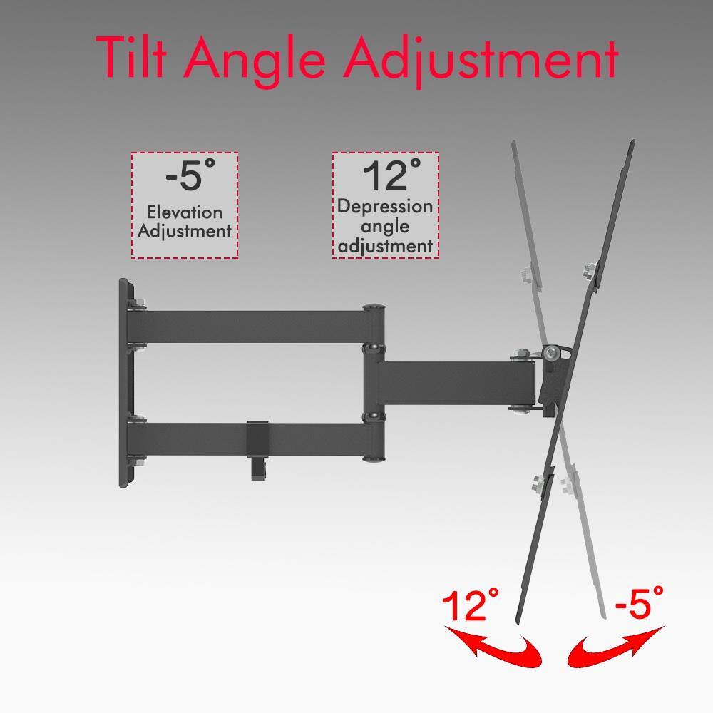 Tilt Angle Adjustment

-5° Elevation Adjustment

12° Depression angle adjustment