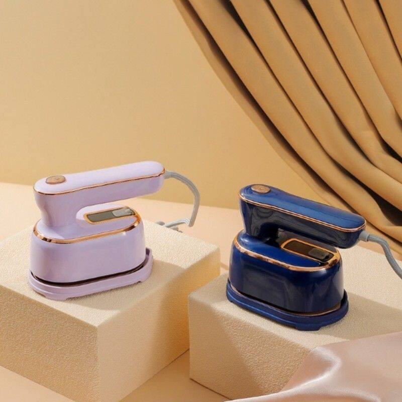 Angle. Forest'nSky - Mini Handheld Steam Iron, Wet & Dry Double Hot Steam, Portable Garment Steamer for Home & Travel,Blue - Blue.