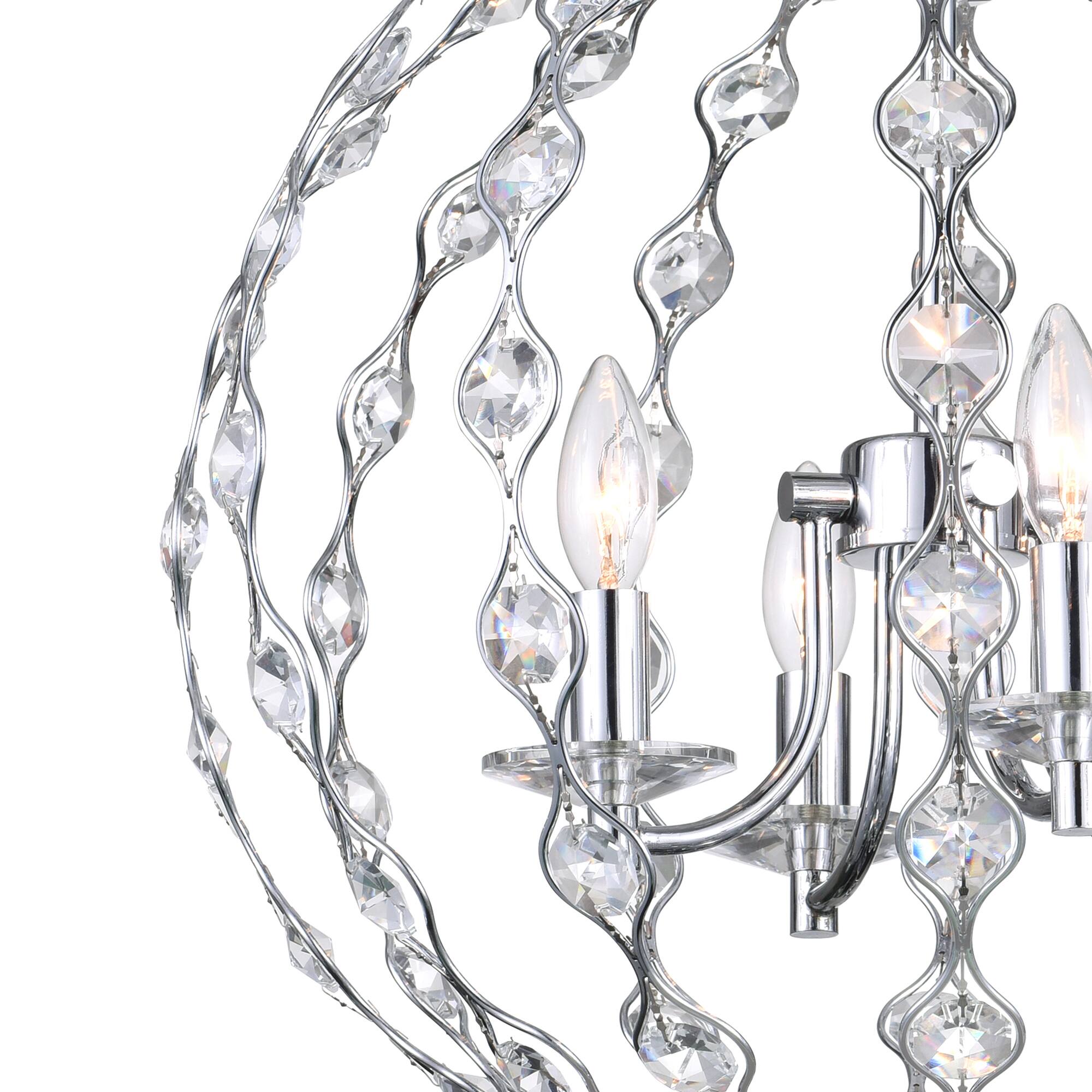 Back. CWI Lighting - Esia 4 Light Chandelier With Chrome Finish - Chrome.