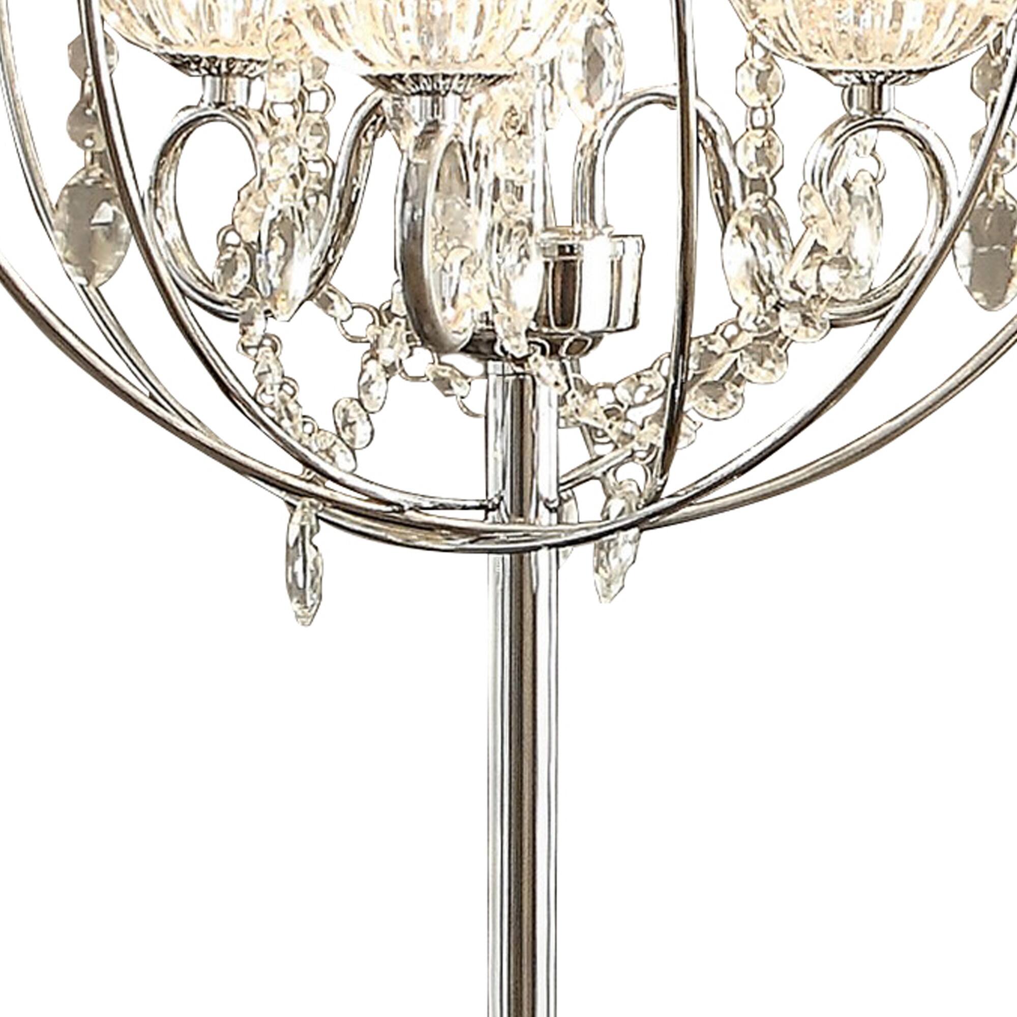 Left. Manhattan Lane - Shine 31 Inch Table Lamp, Chandelier Style, Crystal and Metal, Chrome - Chrome.