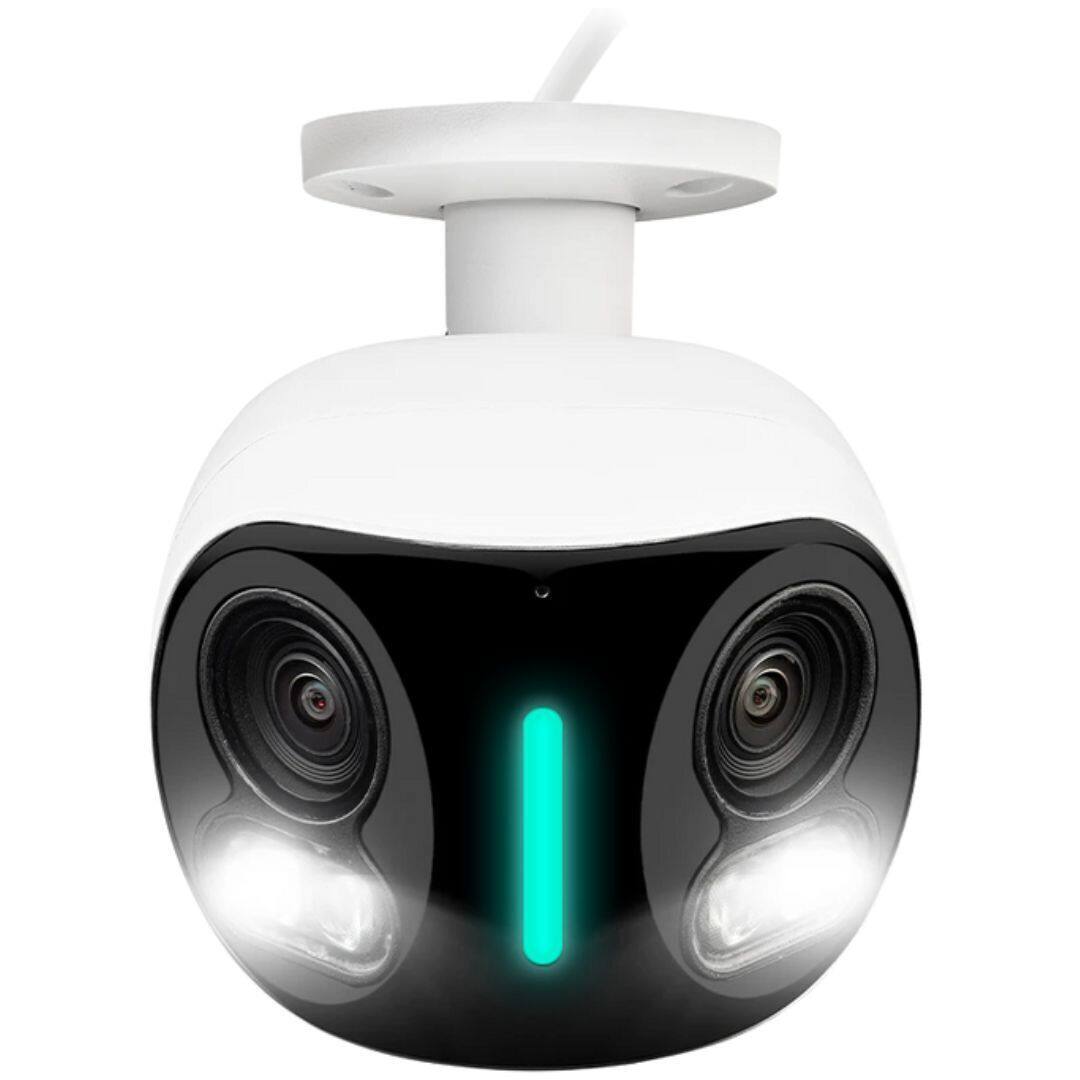 Lorex - H20 - 4K IP Wired Dual Lens Security Camera with Smart Security Lighting and Smart Motion Detection - White