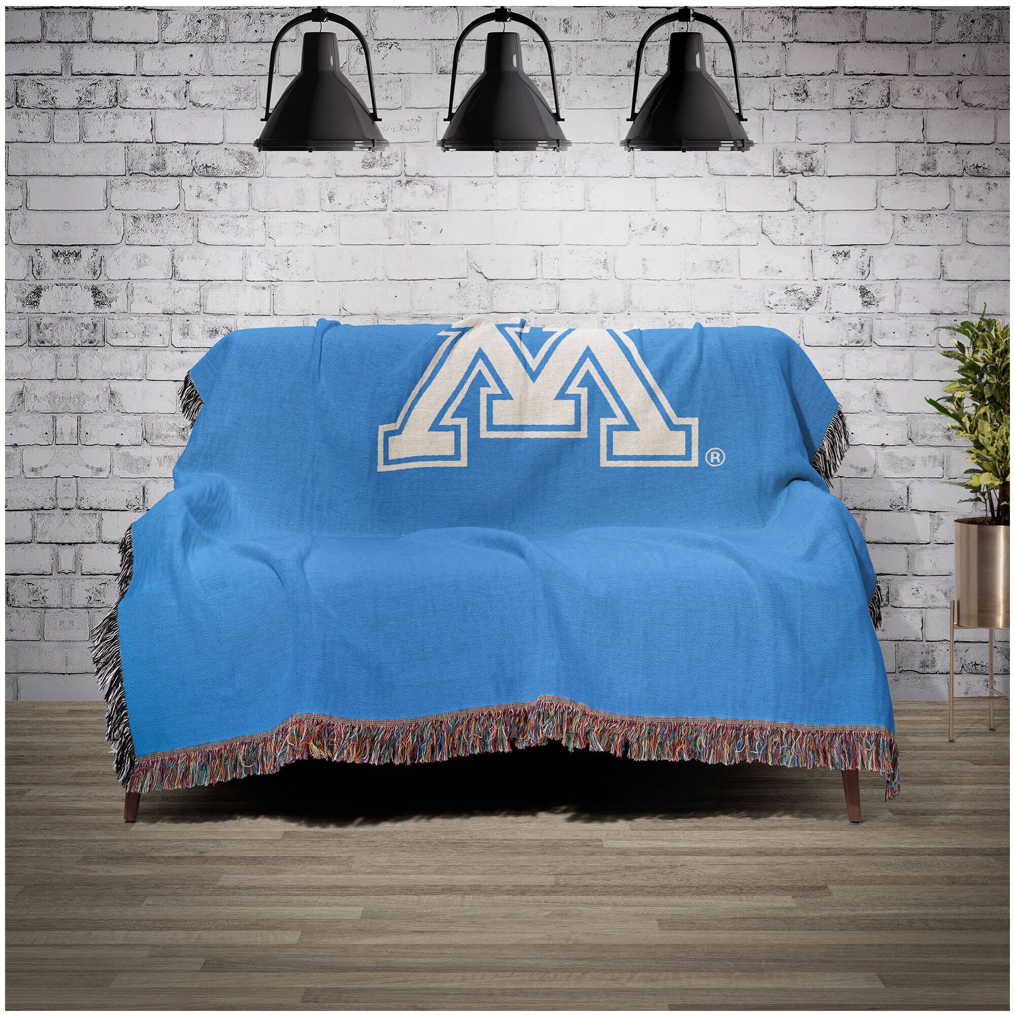 Alt View 1. Chad & Jake - Minnesota Golden Gophers Woven Blanket - Blue.