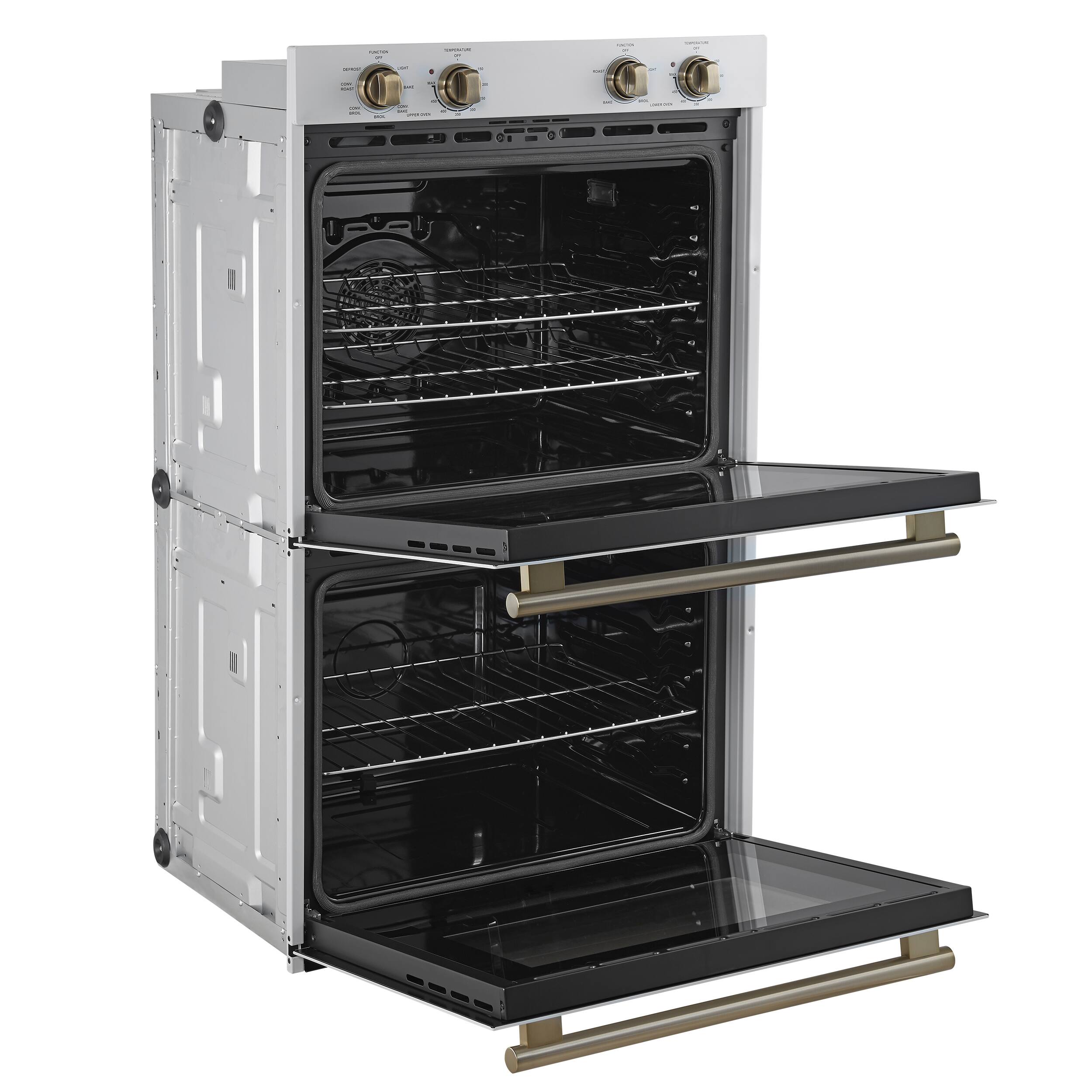 Left. Forno Appliances - Vomero 30" Electric Convection Double Wall Oven - White.