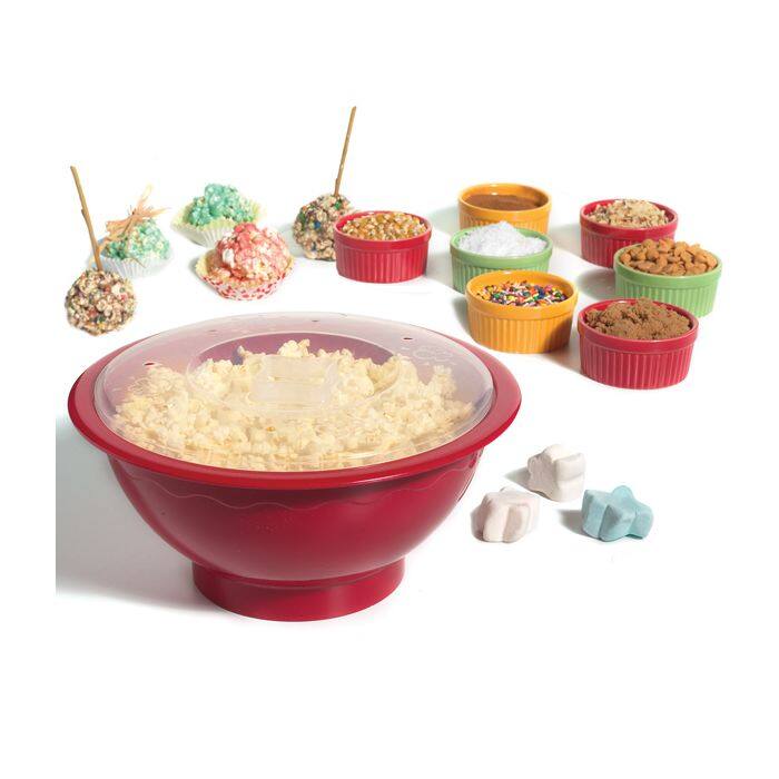 Alt View 4. Norpro - Microwave Popcorn Popper with Lid, 10.5-Inch, Red - Red.