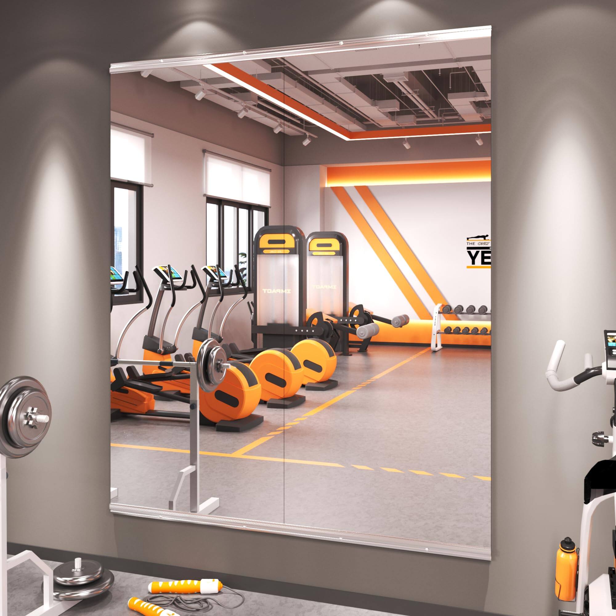 Comfort Essence - 56''x16'' each - Gym Mirror Tempered Glass Frameless Full Body For Home Yoga Studios Dance Rooms Garage Gyms - 56''X24'' -2pcs