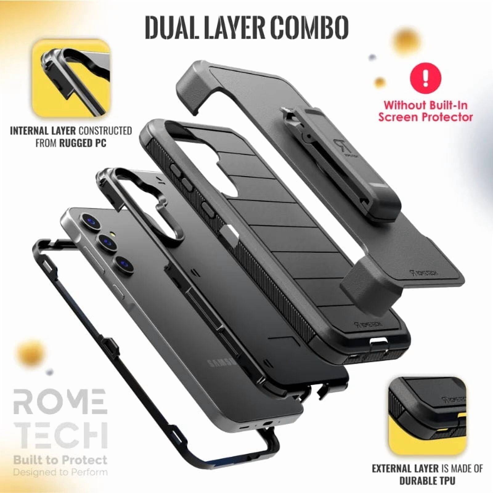 DUAL LAYER COMBO

INTERNAL LAYER CONSTRUCTED FROM RUGGED PC

EXTERNAL LAYER IS MADE OF DURABLE TPU

Without Built-In Screen Protector

ROME TECH
Built to Protect
Designed to Perform