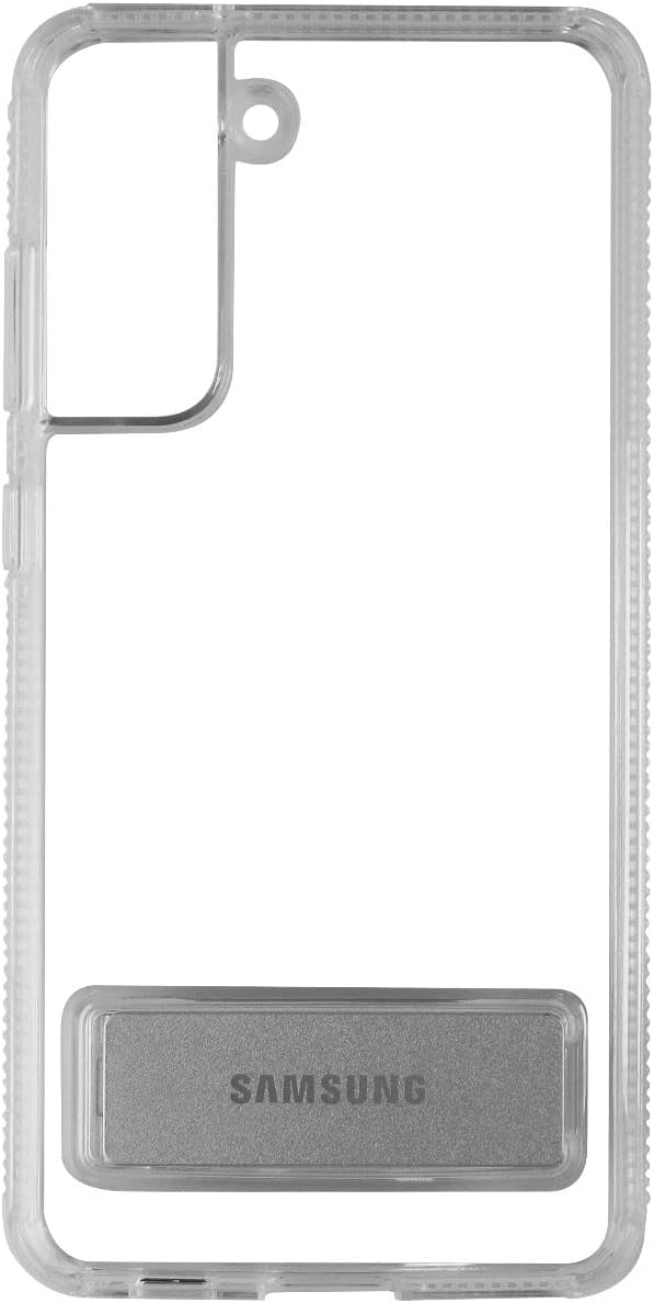 Left. Samsung - Samsung Galaxy S21 FE 5G Clear Phone Cover with Stand, Protective Case - Clear.