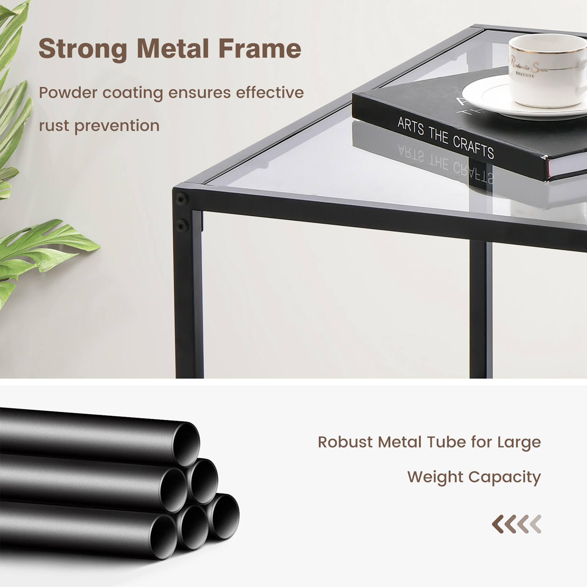 Strong Metal Frame Powder coating ensures effective rust prevention. Robust Metal Tube for Large Weight Capacity.