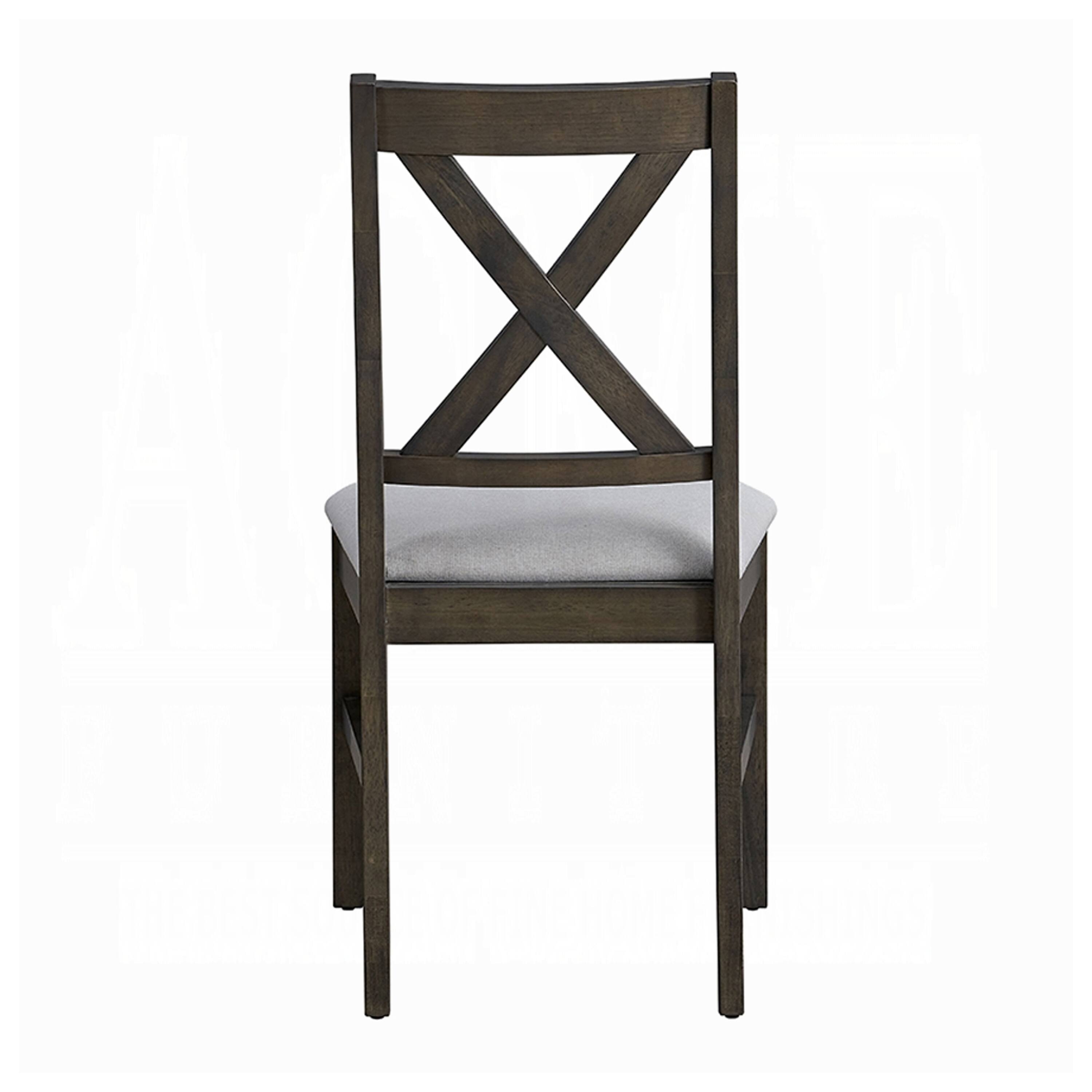 Alt View 2. Manhattan Lane - Side Dining Chair Set of 2, X Farmhouse Back, Padded Gray and Beige - Gray, Beige.