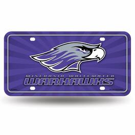 Rico Industries - Wisconsin Whitewater Warhawks 12x6 Metal License Plate Auto Tag - Multi