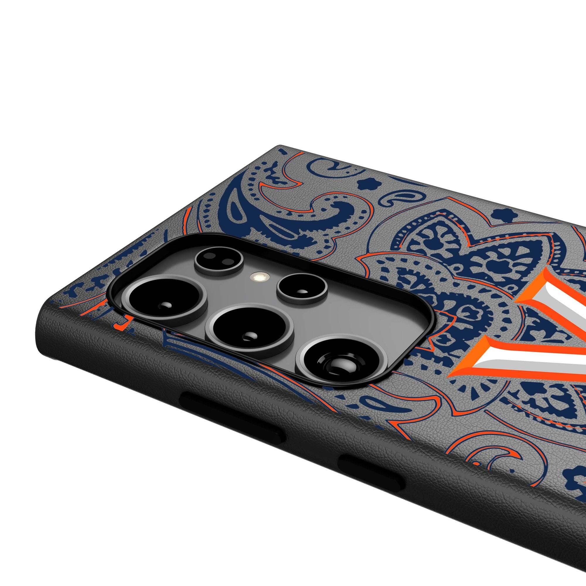 Alt View 3. Keyscaper - Virginia Cavaliers Paisley Galaxy Magnetic Bump Case - S25 - Black.