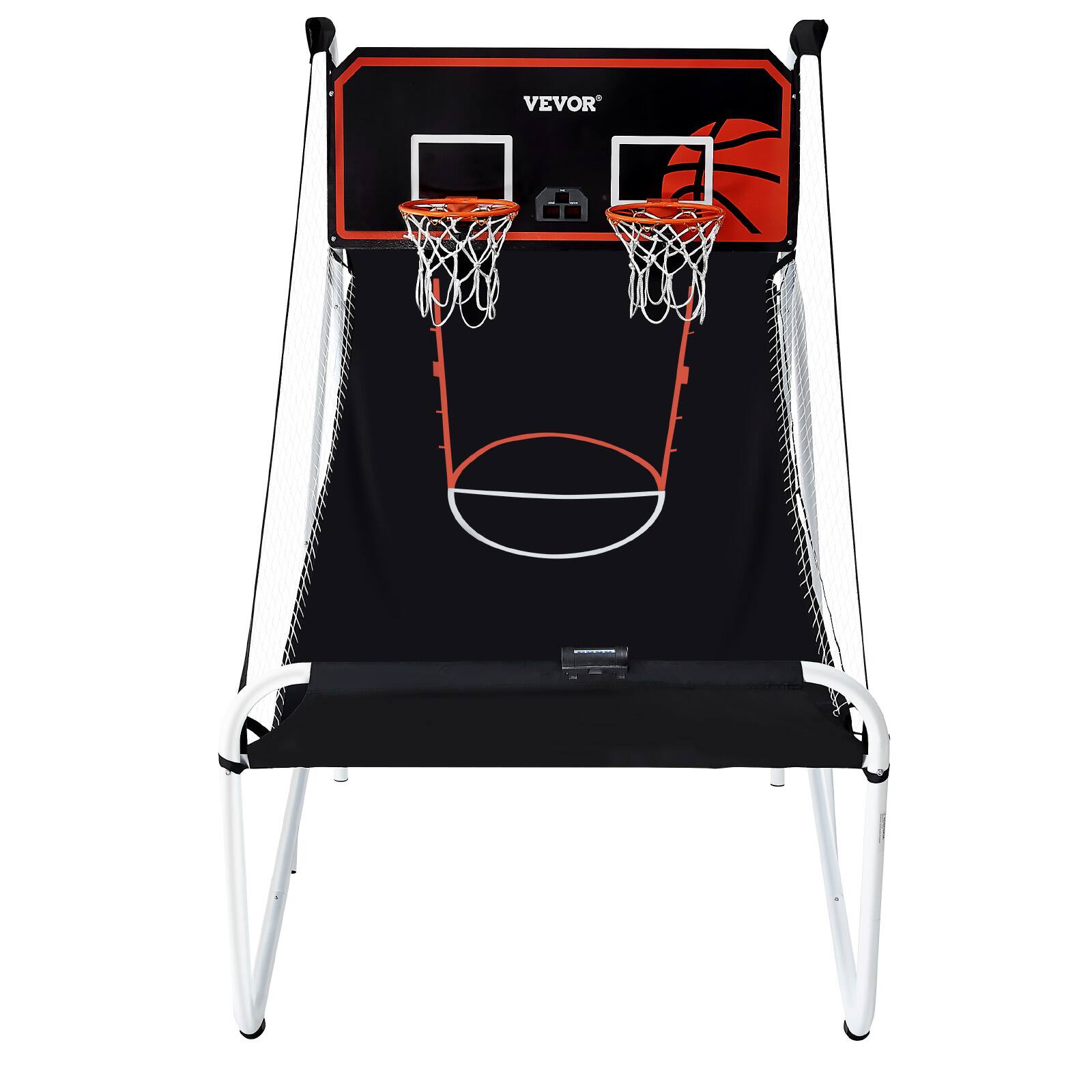 Alt View 5. VEVOR - Foldable Basketball Arcade Game, 2 Player Indoor Basketball Game, Home Dual Shot Sport with 5 Balls, 8 Game Modes - Black, White.