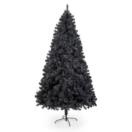 Winado - 7.5 FT Artificial Christmas Tree with 400 Lights, Ornaments for Indoor / Outdoor Holiday Decoration - Black