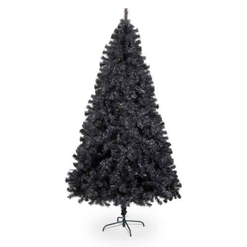 Winado - 7.5 FT Artificial Christmas Tree with 400 Lights, Ornaments for Indoor / Outdoor Holiday Decoration - Black