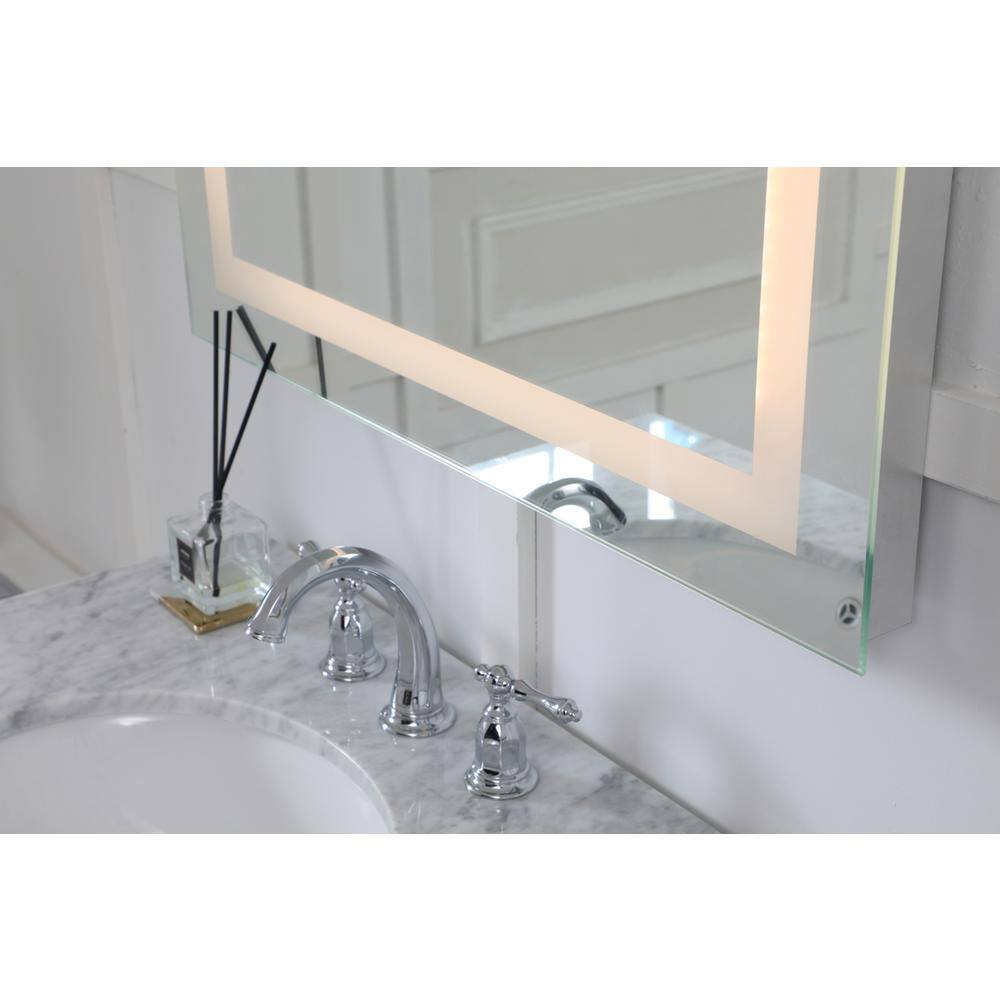 Alt View 1. Elegant Decor - LED Hardwired Mirror Rectangle W24H30 Dimmable 3000K - Glossy White.