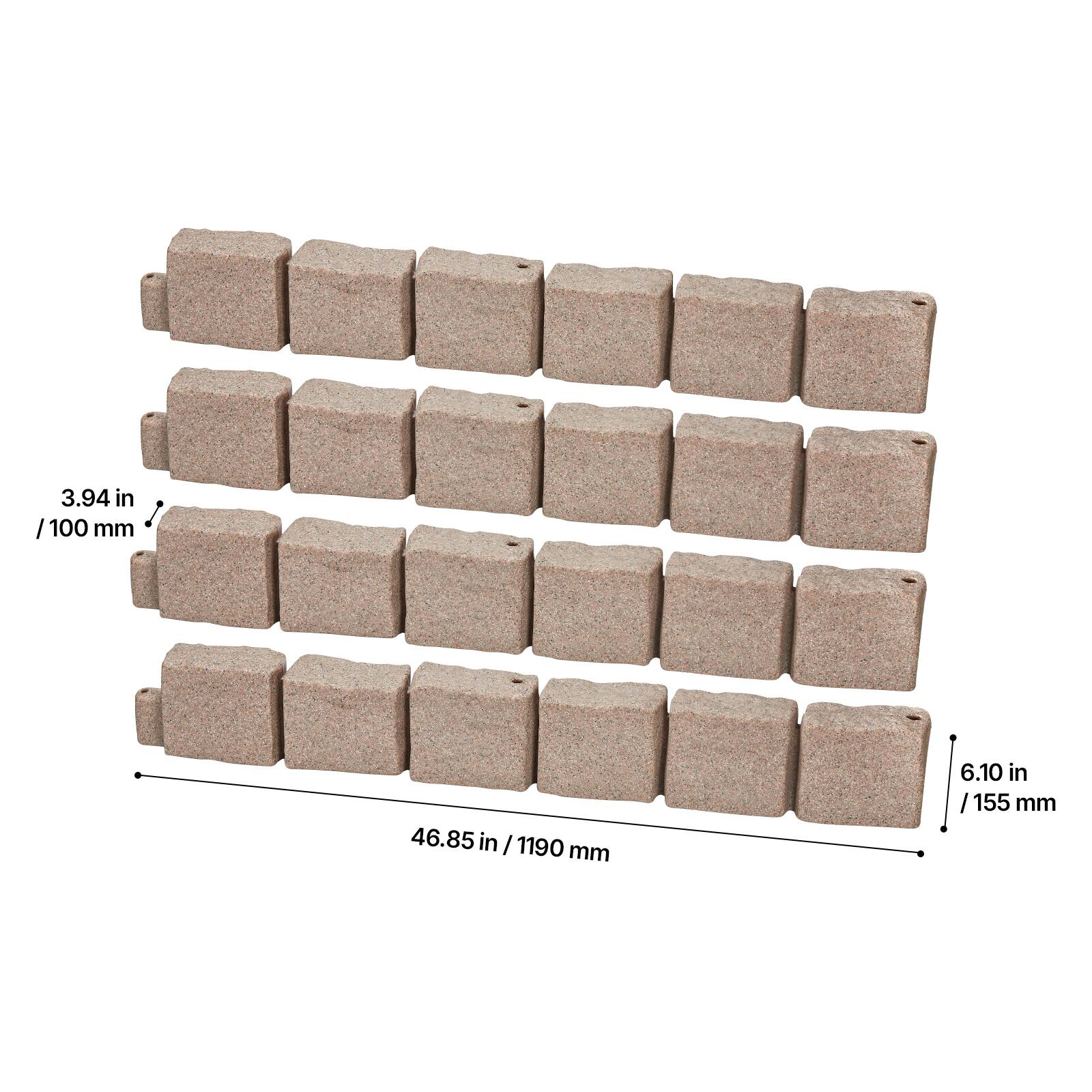 3.94 in / 100 mm  
46.85 in / 1190 mm  
6.10 in / 155 mm