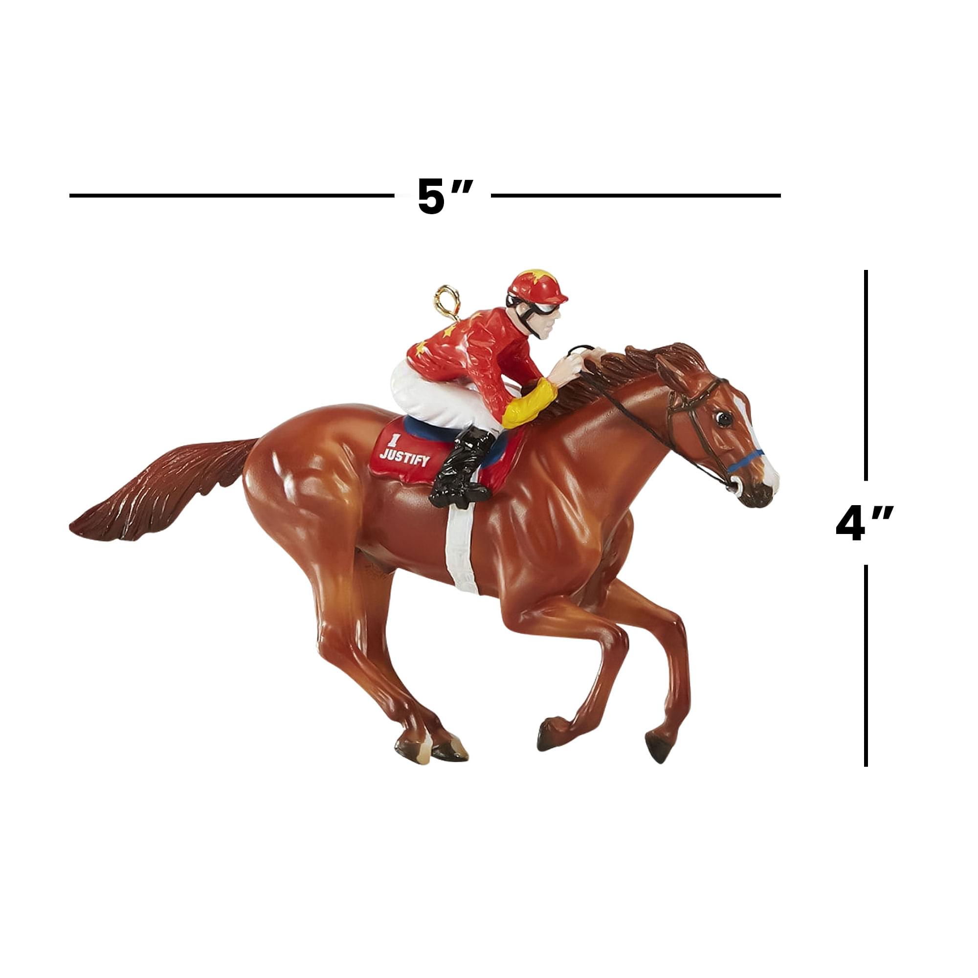 Alt View 2. Breyer - Breyer Model Horse Holiday Ornament - Justify Red Jockey - Red.