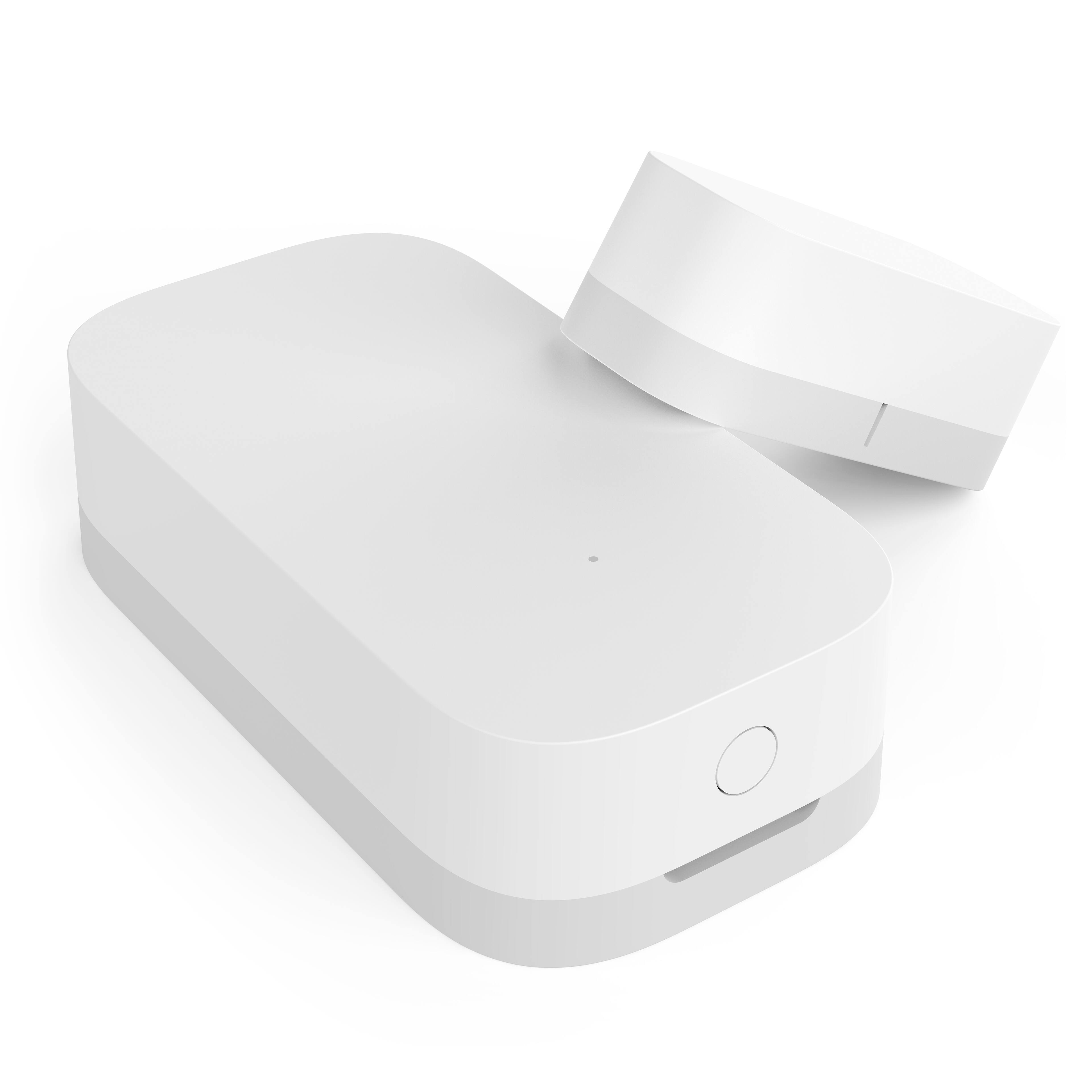 Left. Aqara - T1 Door and Window Sensor- Requires Hub product, Supports Apple HomeKit, Alexa, Google, SmartThings - White.