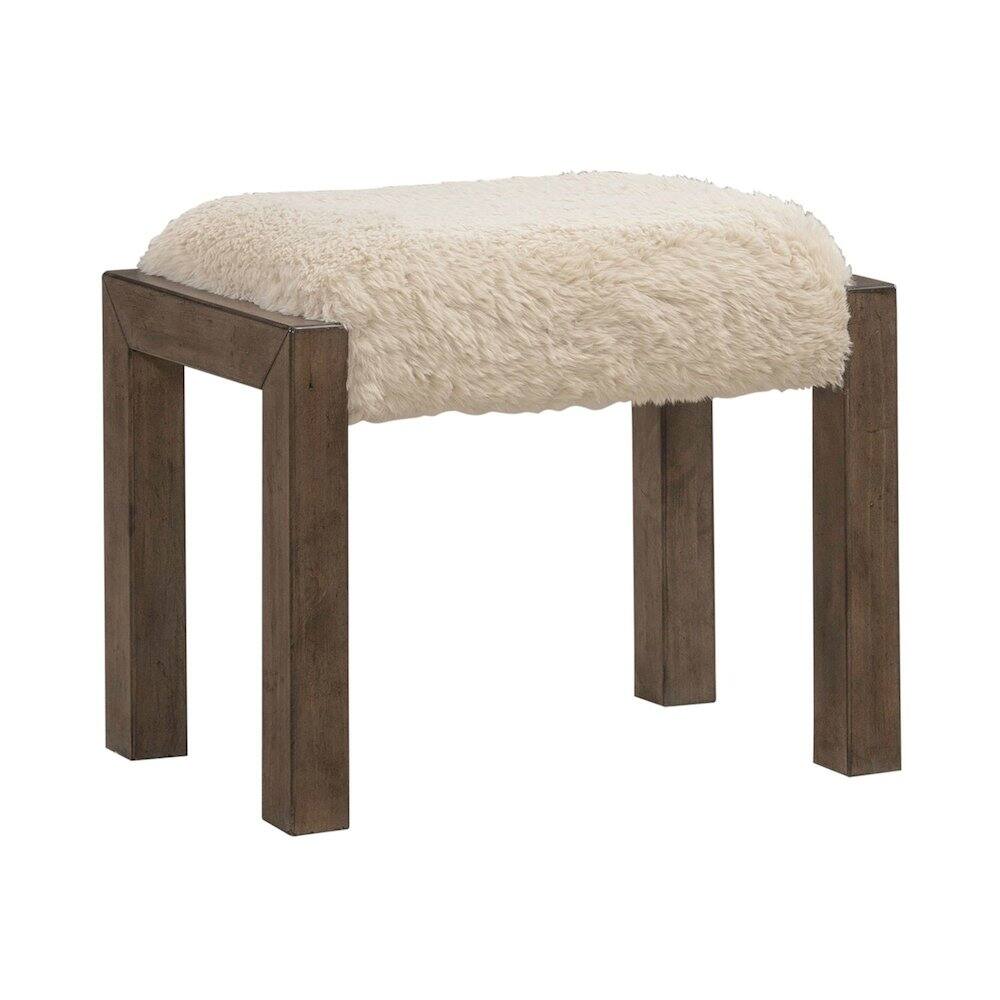 Back. Liberty Furniture Industries - Broadmore Upholstered Console Stool - Faux Sheepskin - Cobblestone Brown - Cobblestone Brown.