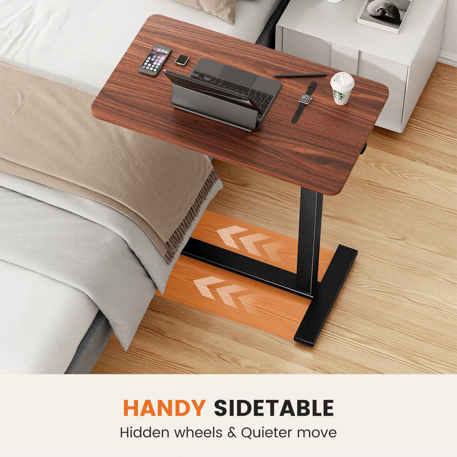 HANDY SIDETABLE  
Hidden wheels & Quieter move