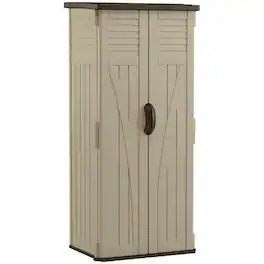 Suncast - 22 Cubic Feet All-Weather Vertical Tall Outdoor Storage Shed - Brown