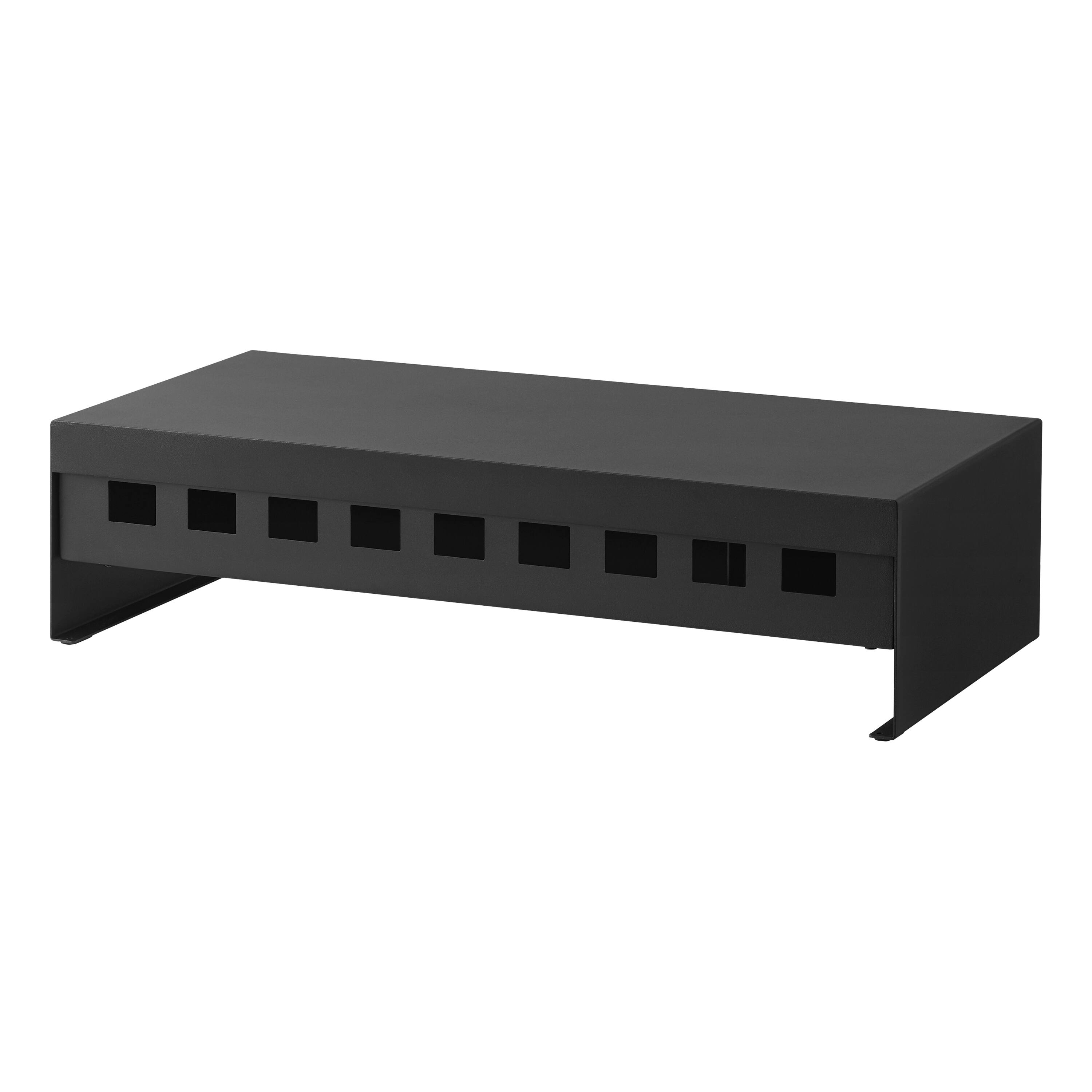 Alt View 4. Yamazaki Home - Monitor Stand With Drawer - Steel - Black.