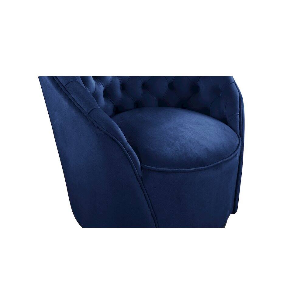 Alt View 3. Meridian Furniture - Alessio Navy Velvet Accent Chair - Blue.