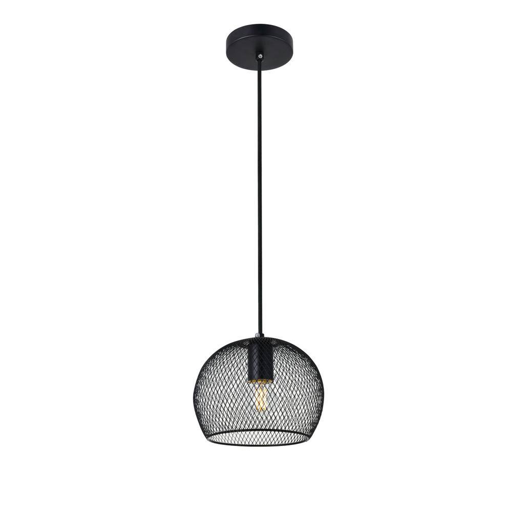 Alt View 2. Living District - Keller 1 Light Black Pendant - Black.