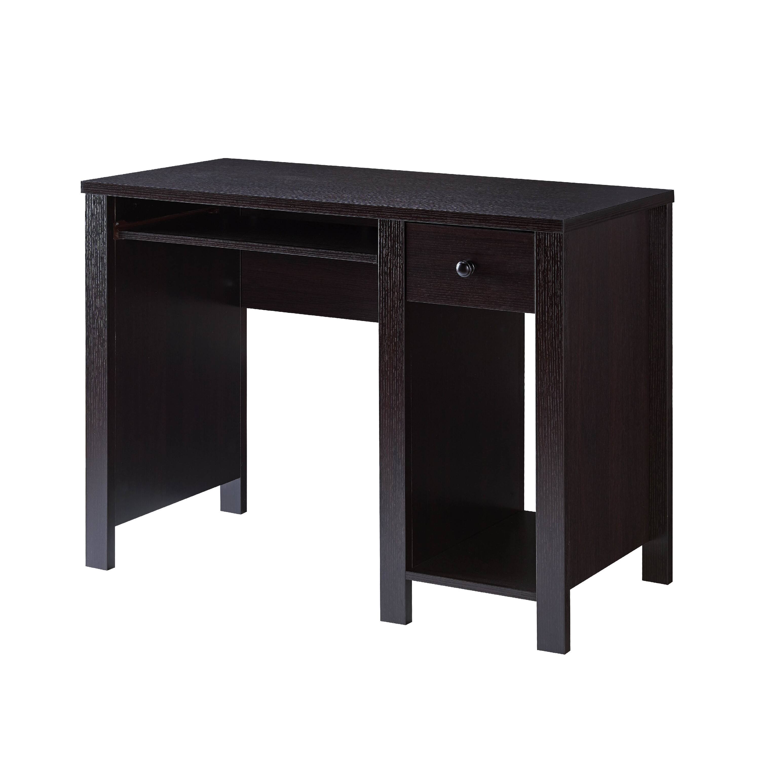Angle. Manhattan Lane - Akol Computer Desk, Keyboard Drawer and Storage, 39 Inch, Black - Black Brown.
