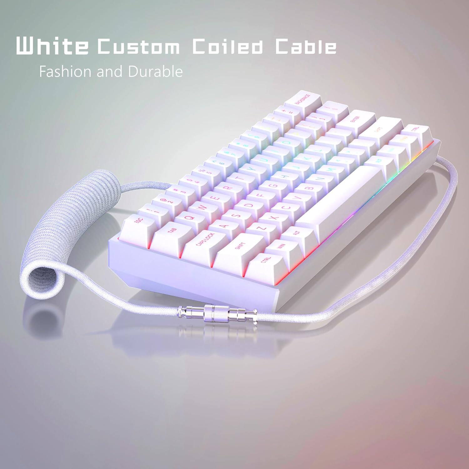 White Custom Coiled Cable  
Fashion and Durable