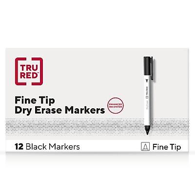 TRU RED Fine Tip Dry Erase Markers  
12 Black Markers  
Fine Tip  
Enhanced System  
Dry Erase