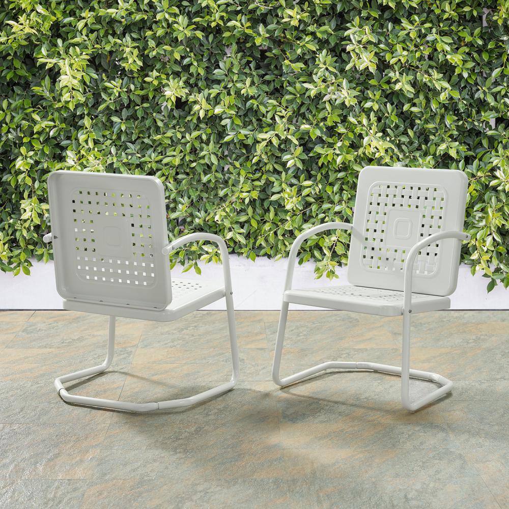 Alt View 7. Crosley Furniture - Bates 2Pc Retro Outdoor Chair Set - 2 Armchairs - White Gloss.