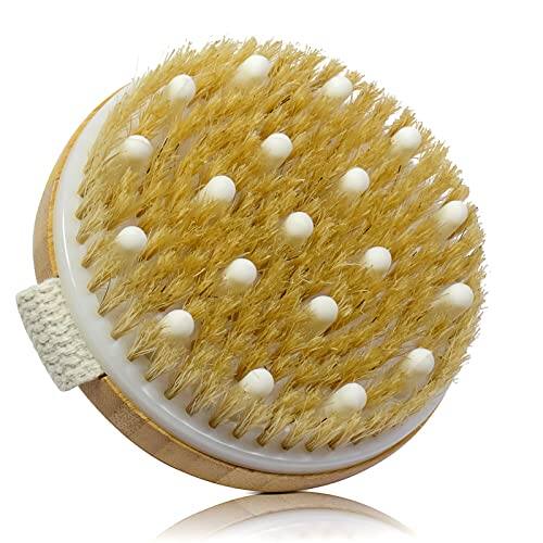 Front. DORLUKFU - Bamboo Dry Body Brushes,Dry Body Scrubber for Dry Skin, Blood Circulation, Cellulite Treatment,Drying Brush Suitable for.